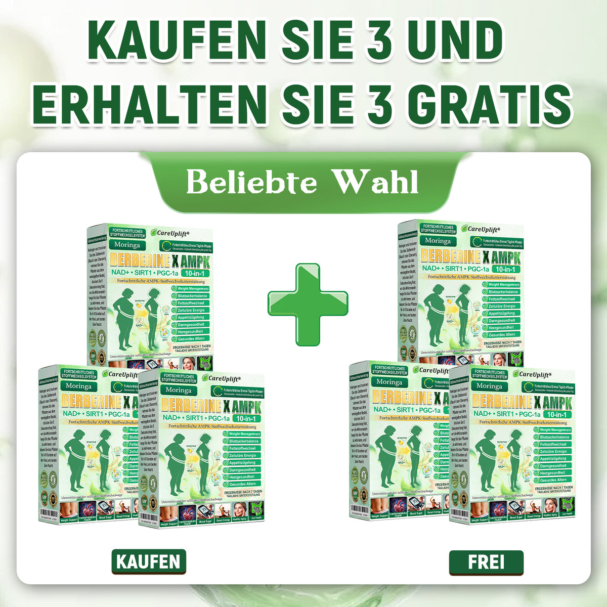 👩‍⚕️👩‍⚕️  CareUplift® MetaboX 10-IN-1 Berberin-AMPK-Pflaster