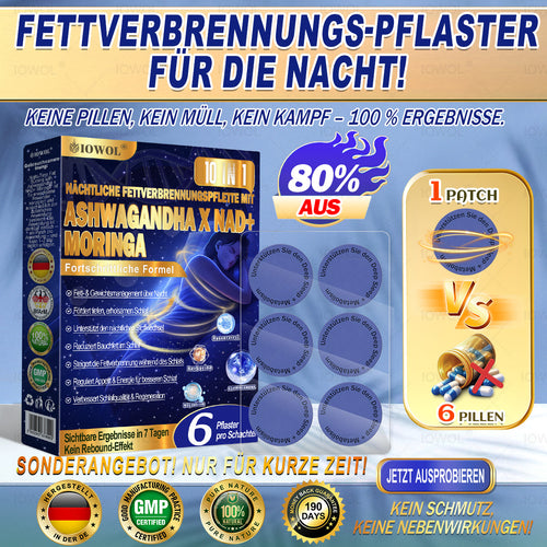 IOWOL® Nacht-Fettverbrennungs-Patches! Keine Pillen, kein Abfall, kein Aufwand & 100 % Ergebnisse.