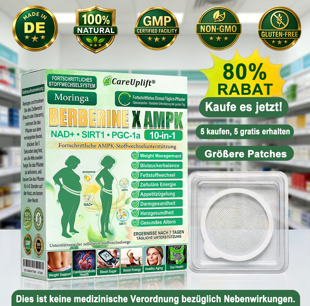 👩‍⚕️👩‍⚕️  CareUplift® MetaboX 10-IN-1 Berberin-AMPK-Pflaster
